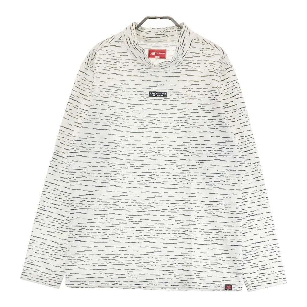 サイズ：0 NEW BALANCE GOLF ニューバランス  ハイネック 長袖Tシャツ ロゴ総柄 ブラック系 [240101337823] ゴルフウェア レディース ストスト NEW BALANCE GOLF ニューバランス ハイネック 長袖Tシャツ ロゴ