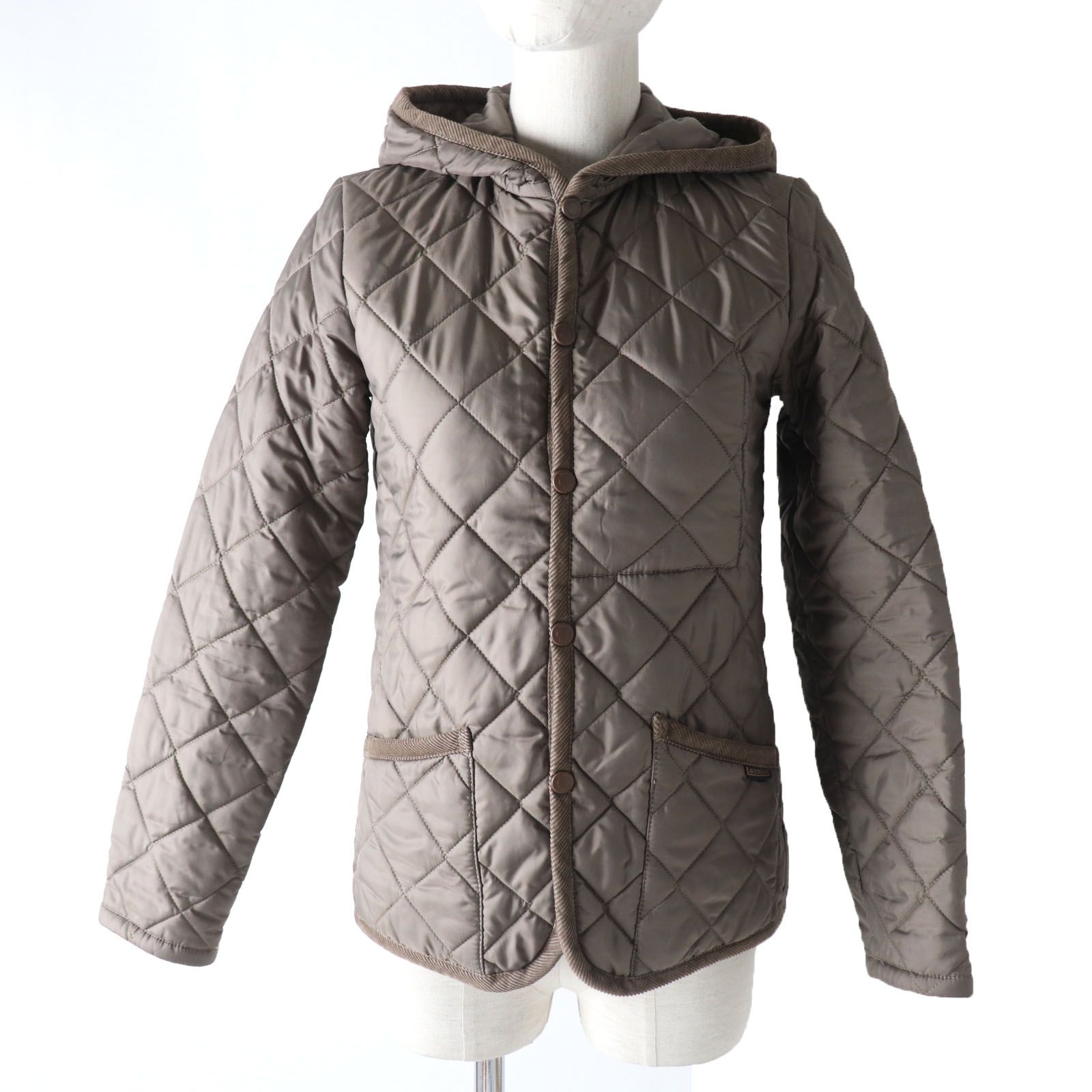 極美品 LAVENHAM ラベンハム フード付 中綿入り キルティング 