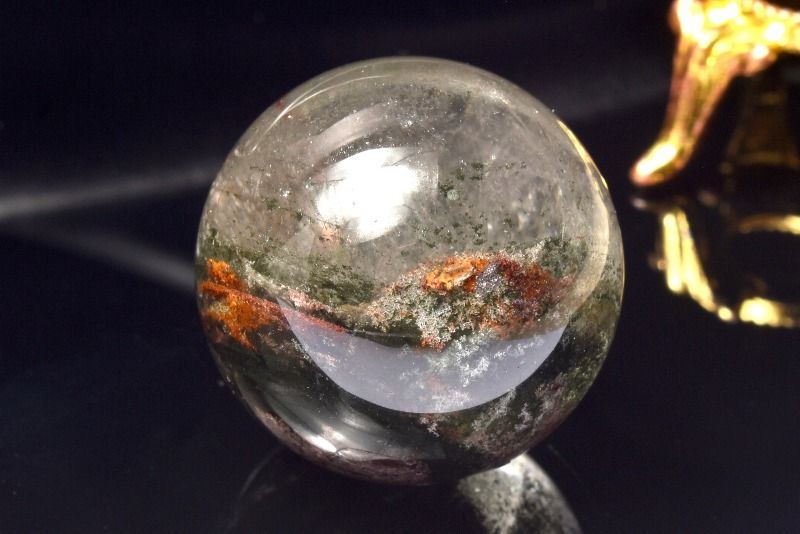 1点物】ガーデンクォーツ 28mm 丸玉(台座付き) スフィア