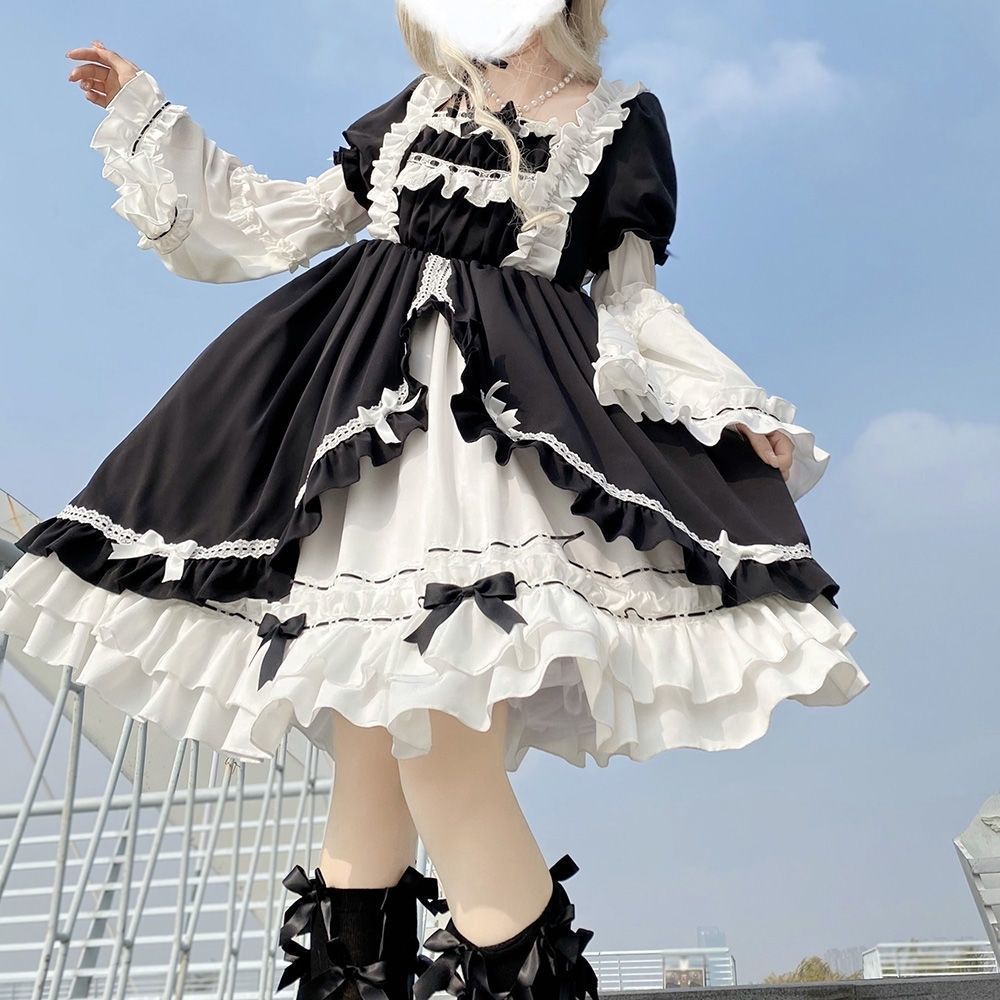 光ロリータオリジナルワンピース クラシックゴシックデザイン