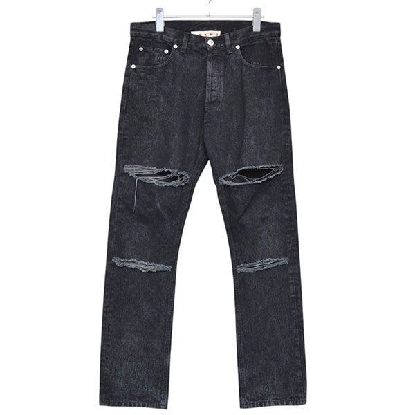 MARNI マルニ 2024AW Marble-Dyed Jeans ダメージ加工デニムパンツ 