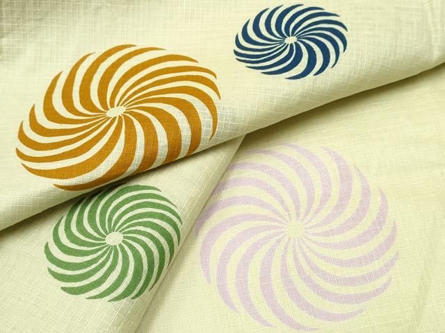 平和屋着物∴夏物 浴衣 綿紅梅 捻じ菊文 綿 CAAW1114ng