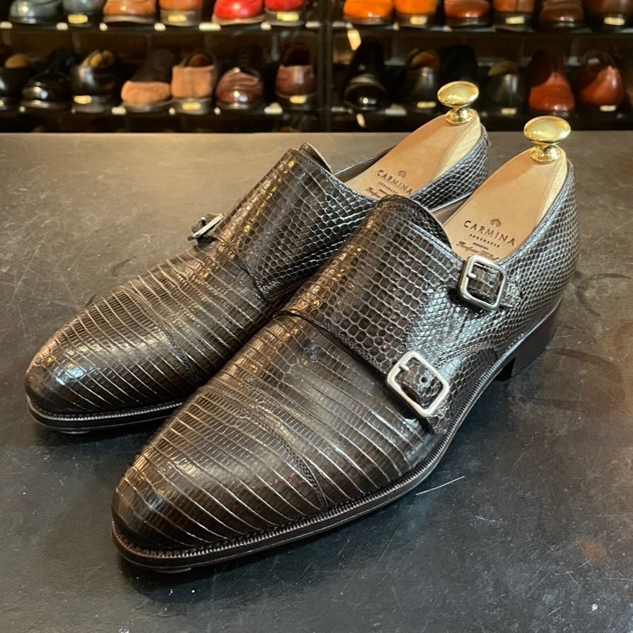 純正ツリー付き CARMINA カルミナ ダブルモンク UK7.5 CARMINA