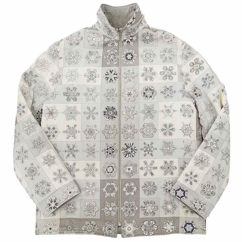 HERMES マルジェラ期 リバーシブルブルゾン シルク/リネン スカーフ柄 エルメス HERMES ヴィンテージ マルジェラ期 FEUX DE L'HIVER 冬の火