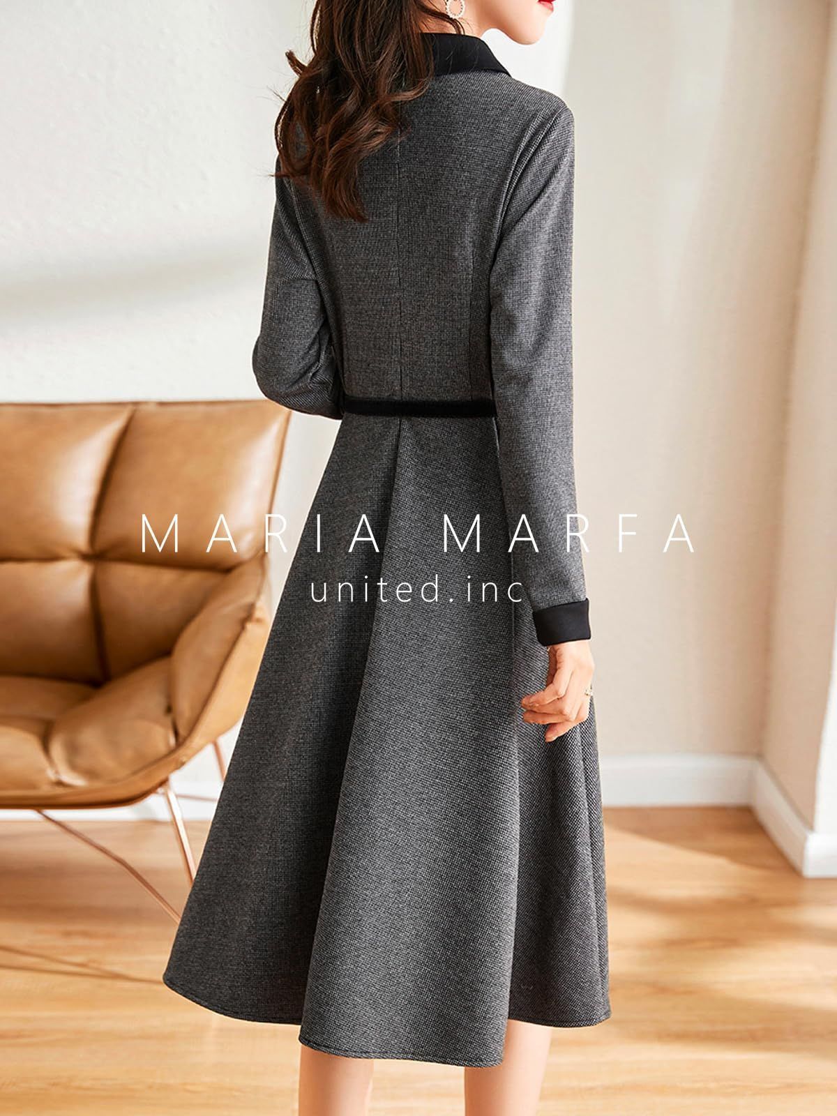 MARIA MARFA 在庫限り モノトーン シャツ ワンピース きれいめ シャツ