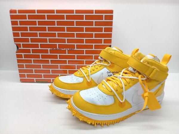 NIKE Air Force 1 Mid SP LTHR × Off-White White and Varsity Maize DR0500－101 ナイキ × オフホワイト スニーカー 30cm 箱あり