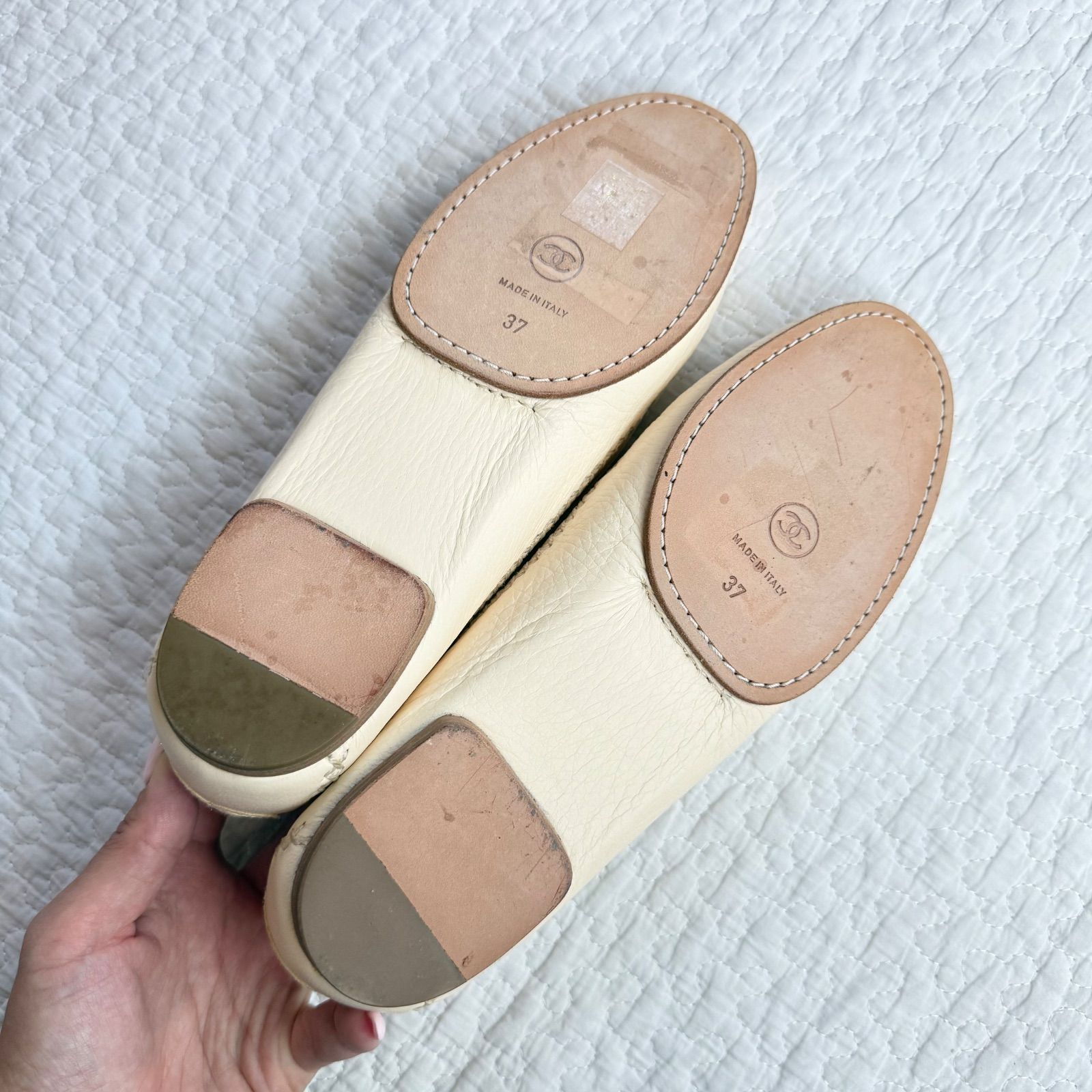 極美品 CHANEL シャネル ココマーク レザーローファー