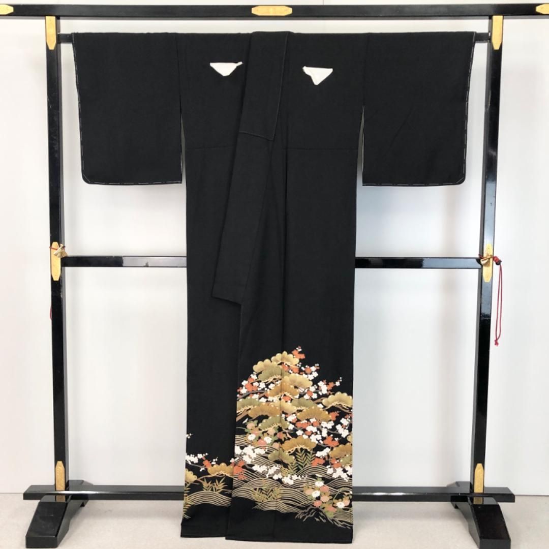 黒留袖 松 梅 花松模様に波柄 金彩 トールサイズ K-4849 - メルカリ