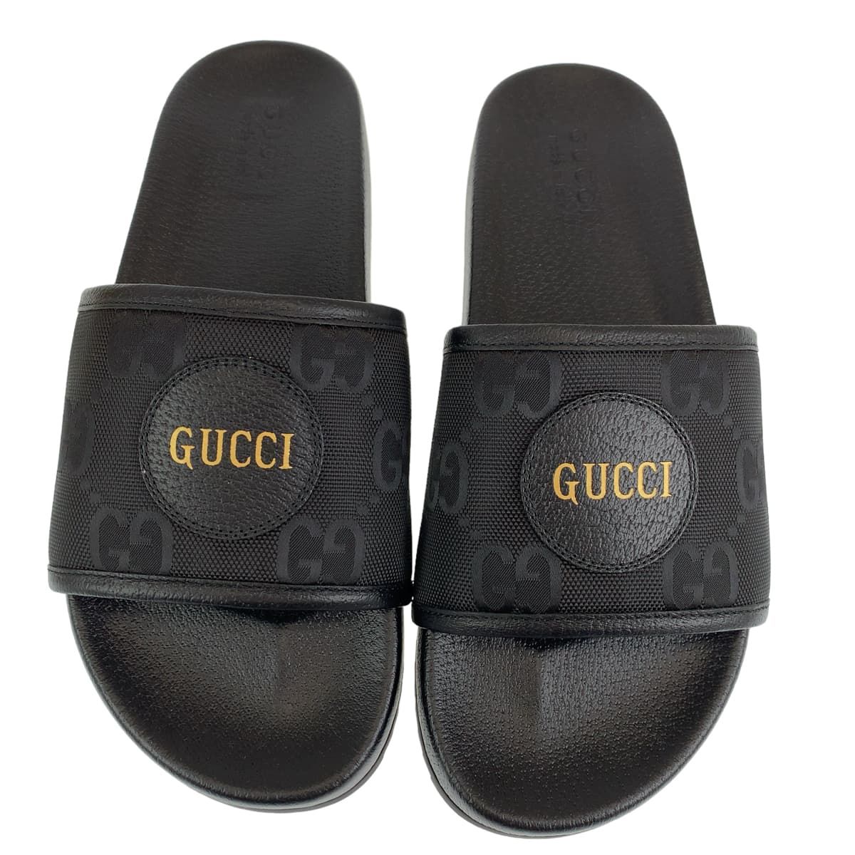 新品未使用 GUCCI グッチ GG柄 スライドサンダル ブラック 黒 PVC 
