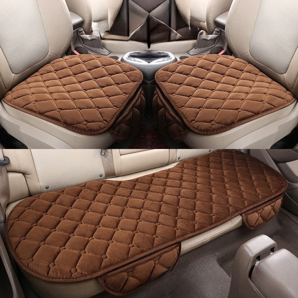 コーヒー  車用 座面シートカバー 3枚セット pmycarseat02 車 シート 3枚セット シートカバー カークッション クッション 車座布団 車クッション 座布団 カーシート 取付簡単 すべり止め 滑り止