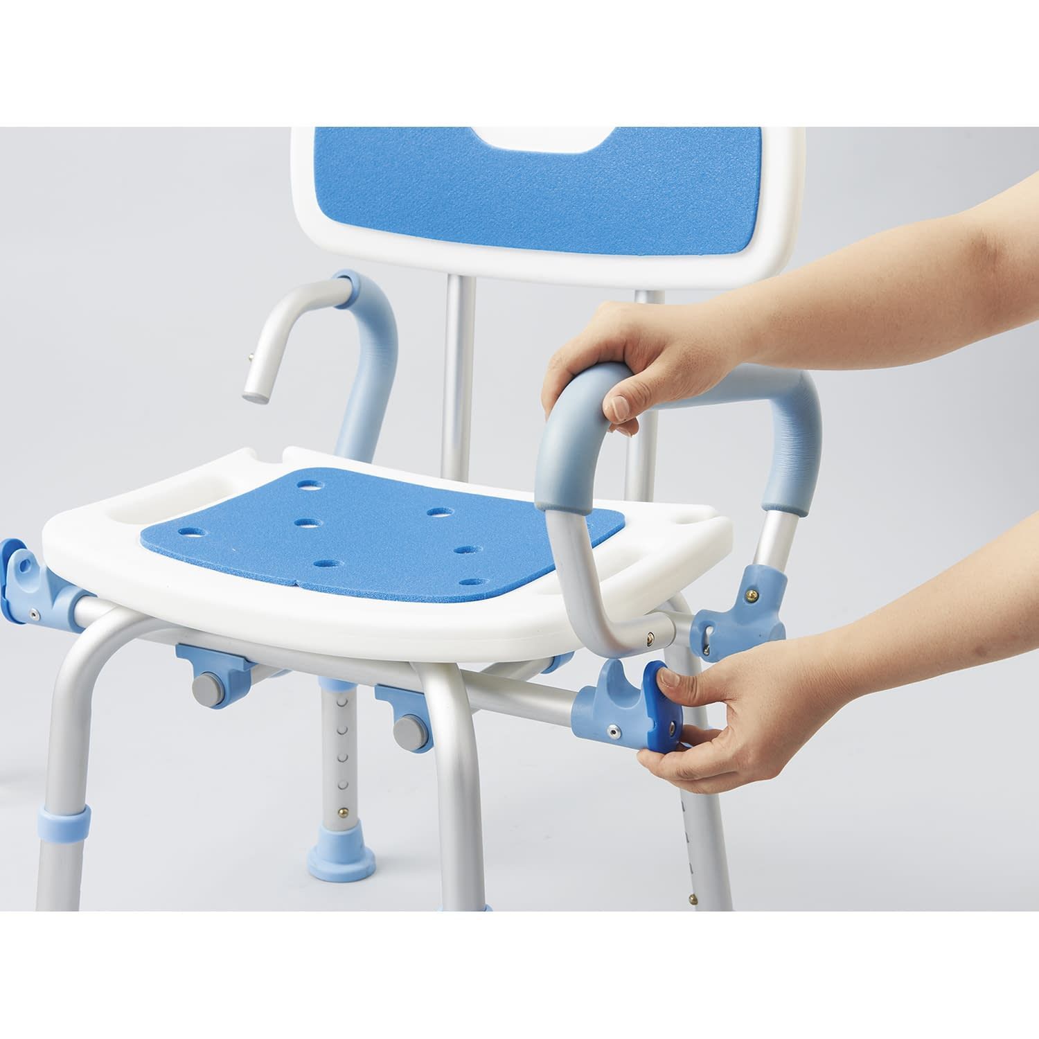 マツヨシ肘掛跳ね上げ式シャワーベンチ シャワーチェア 24-7886-00 マツヨシ 松吉医科器械 MY-1250 5061 P