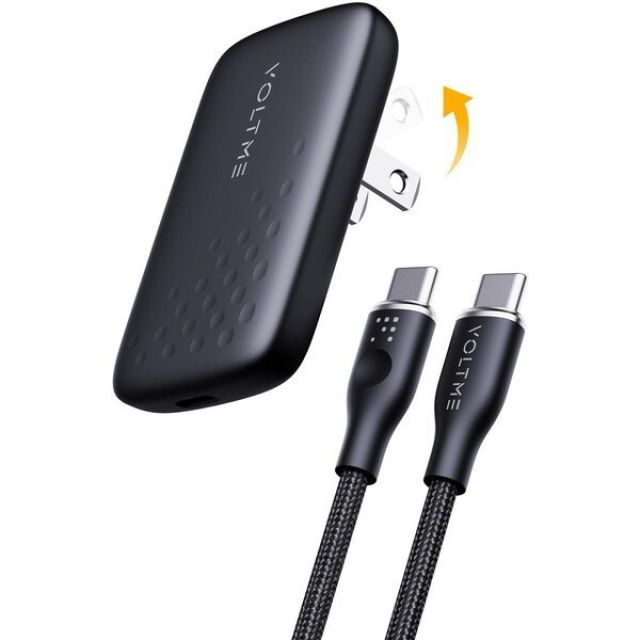 ボルトミー VOLTME 30W Type-C 折りたたみ式充電器 Revo 30 EVO ブラック 黒 V2153 ケーブル付 USB Type-C コンパクト 急速充電 薄型