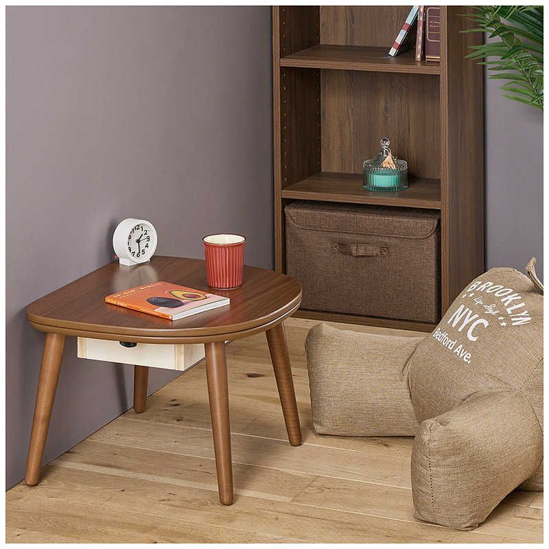 ユアサ 半月型ミニテーブル ちいさなこたつ 約45×50cm 長方形 ブラウン マカロ545F MARWIL-DEMENAGEMENTS_CH