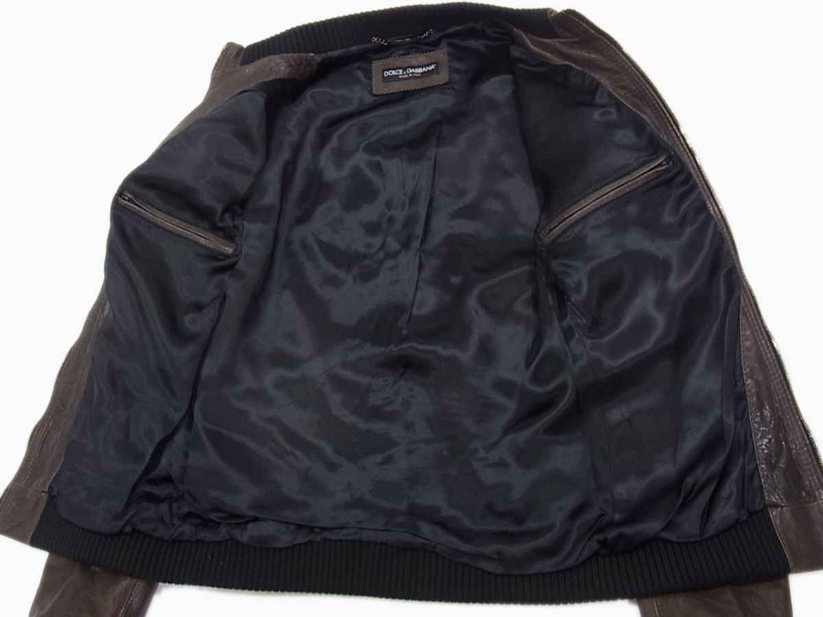 羊革 定価30万◇DOLCE &GABBANA ラムスキン ジップジャケット
