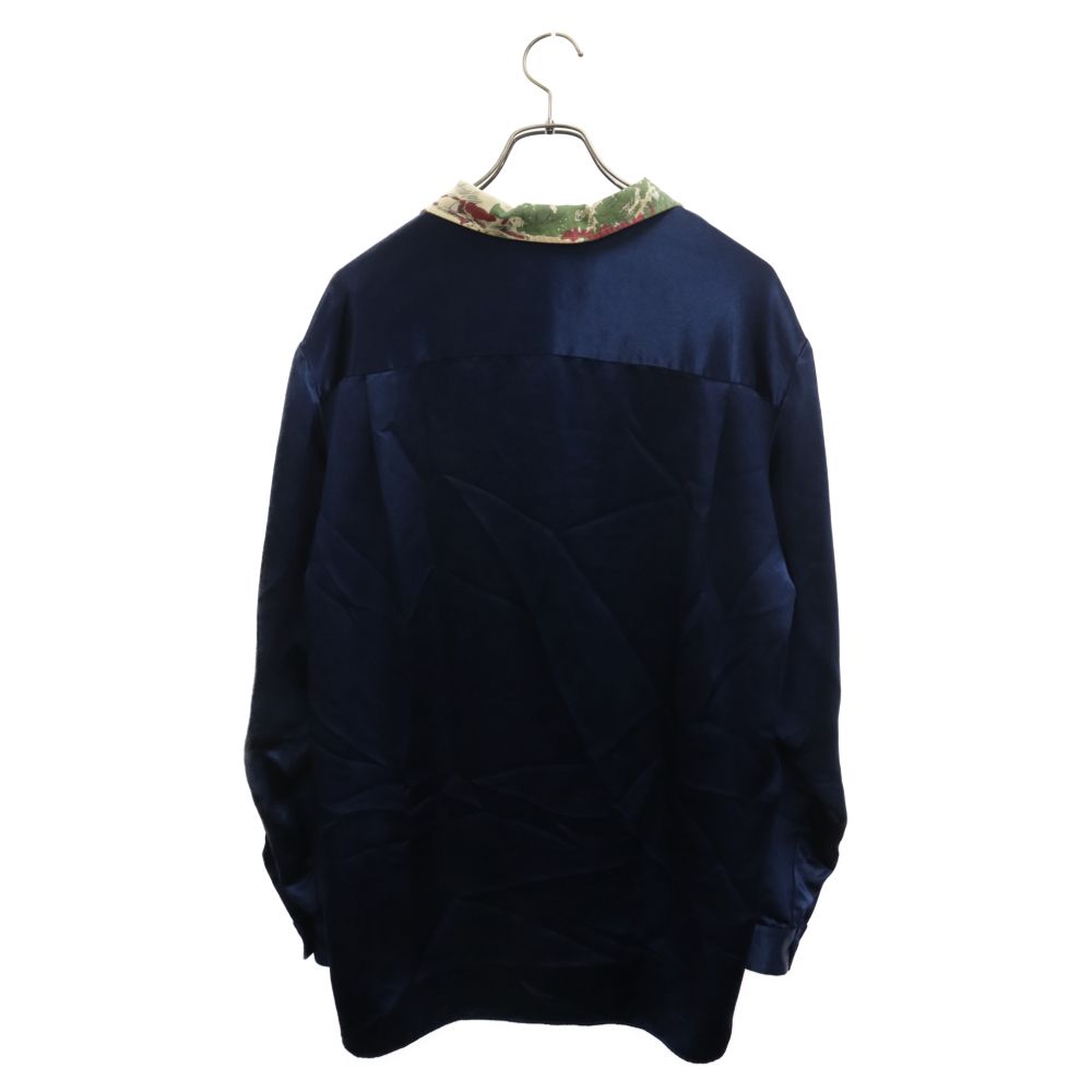 GUCCI (グッチ) Stain Docking L/S Shirt サテン切替 長袖シャツ
