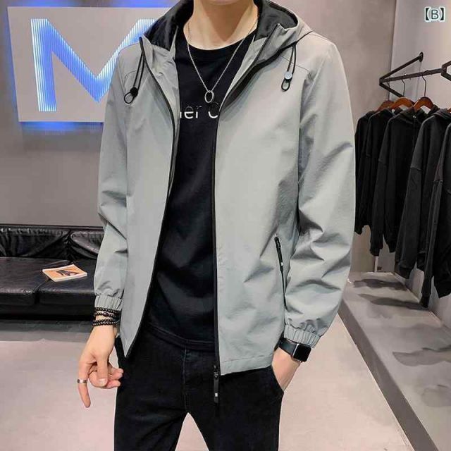 L メンズ 服 シンプル ファッション オシャレ 大人 かっこいい 大きいサイズ ストリート 紳士服 フード 防風 ジャケット カジュアル