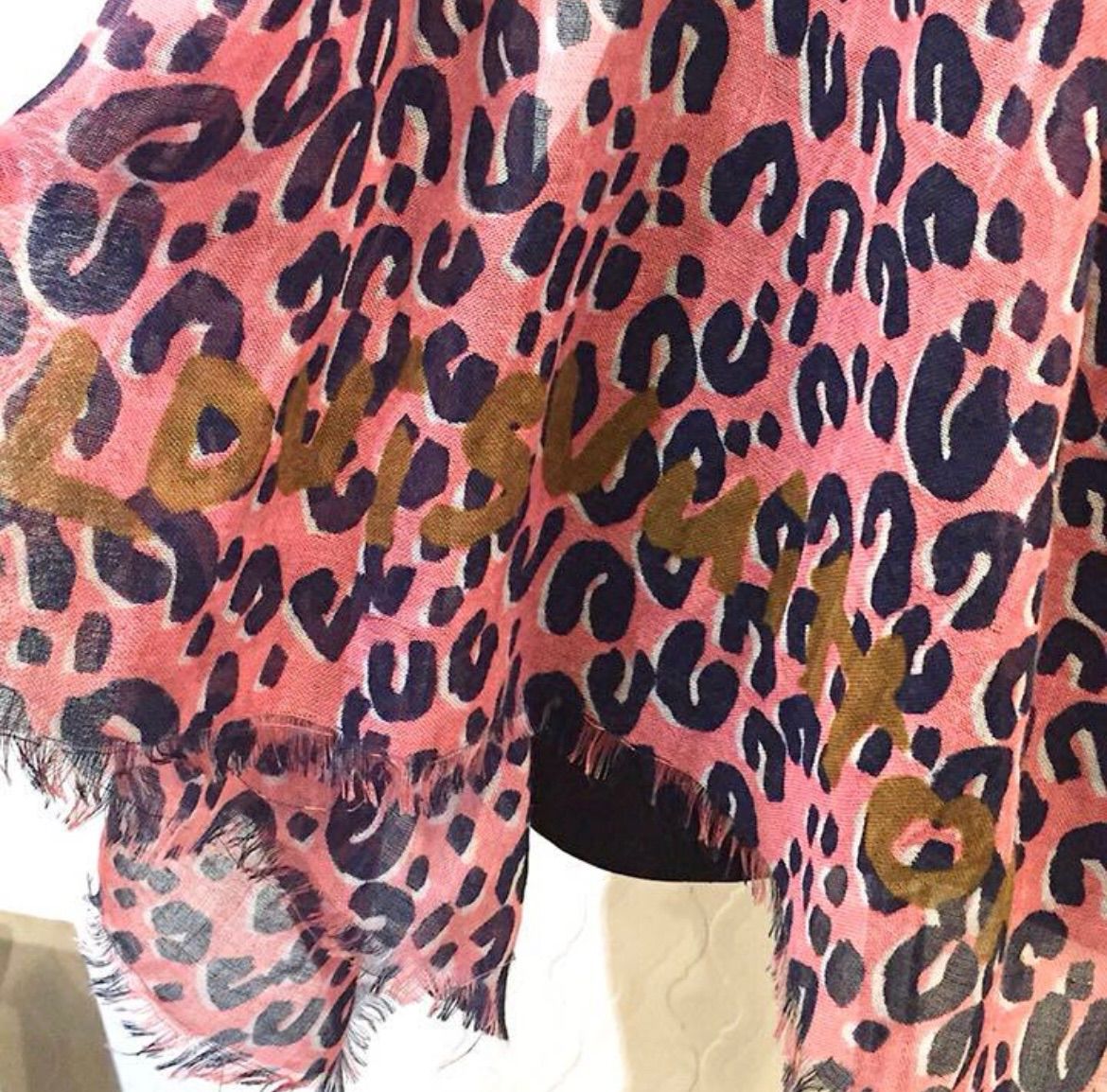 LOUIS VUITTON ルイヴィトン カシミヤ シルク ストール レオパード