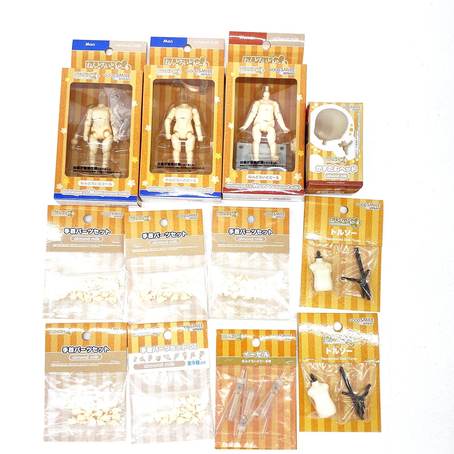 加古川物流 グッスマ ねんどろいどどーる archtype 1.1 almond milk Woman アーモンドミルク ボディ かすたむヘッド 手首パーツセット トルソー イーゼル等 色々まとめ セット おまけ Manボディ 719