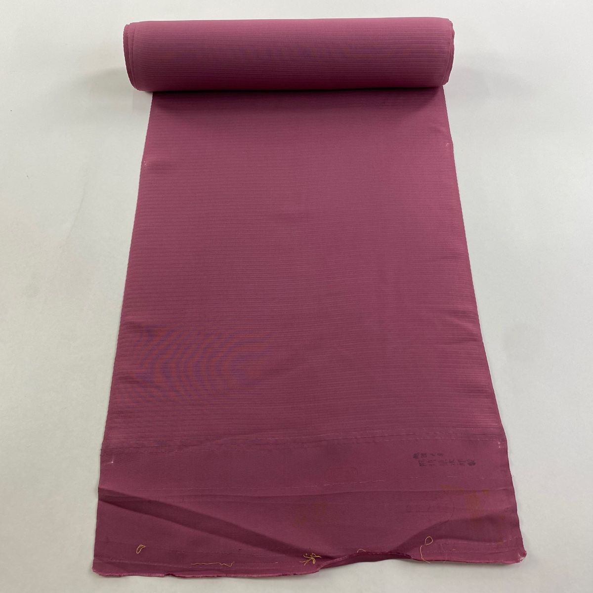 反物 秀品 色無地 家紋付き 薄物 赤紫 正絹