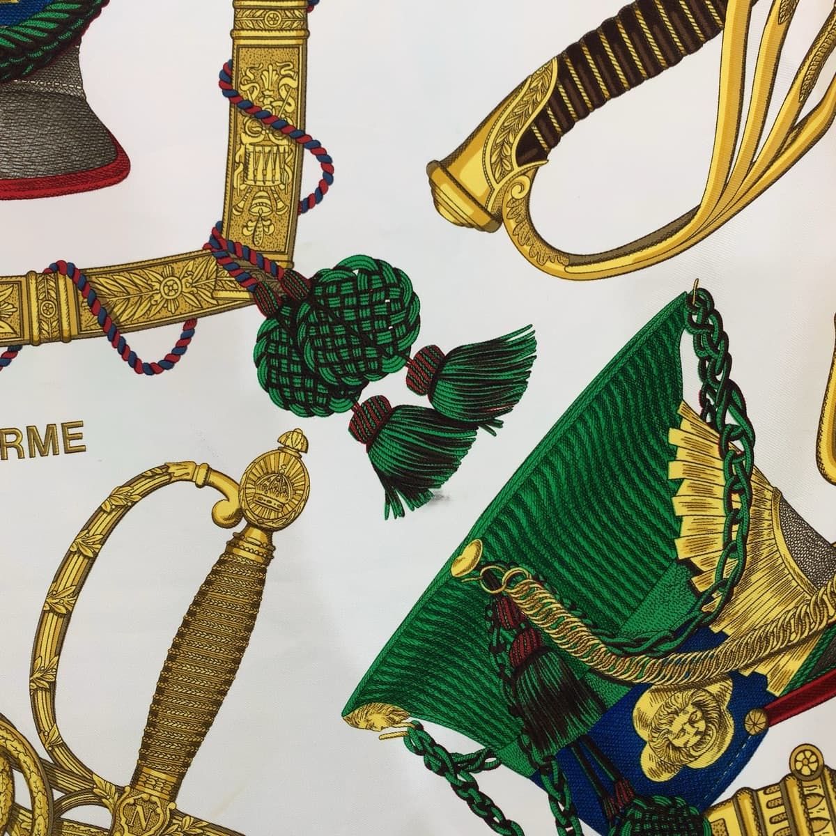 HERMES エルメス GRAND UNIFORME 壮大な制服 カレ 90 ブルー 青