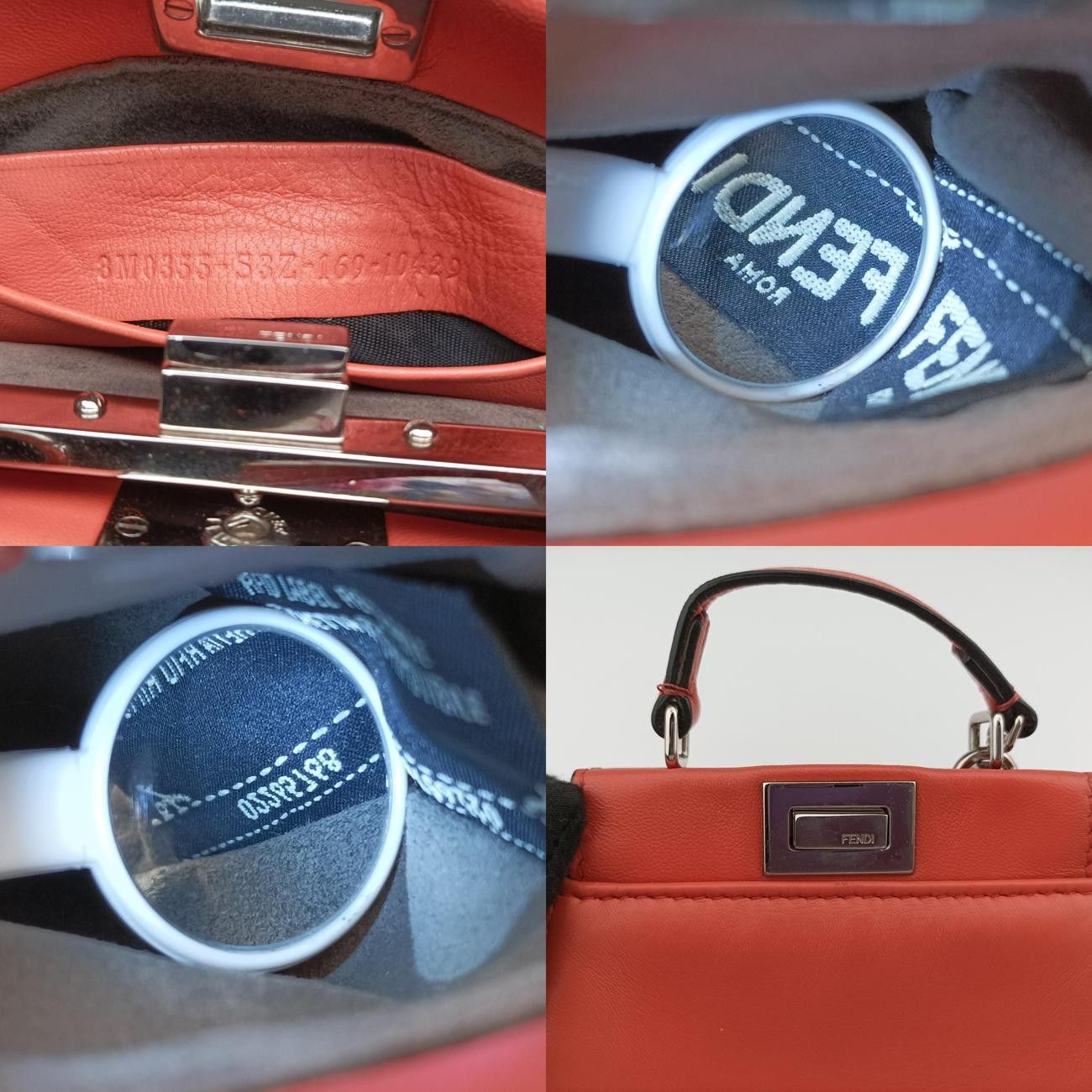 フェンディFendiマイクロピーカブーオレンジラムスキン8M03558M0355-S3Z-169-10429