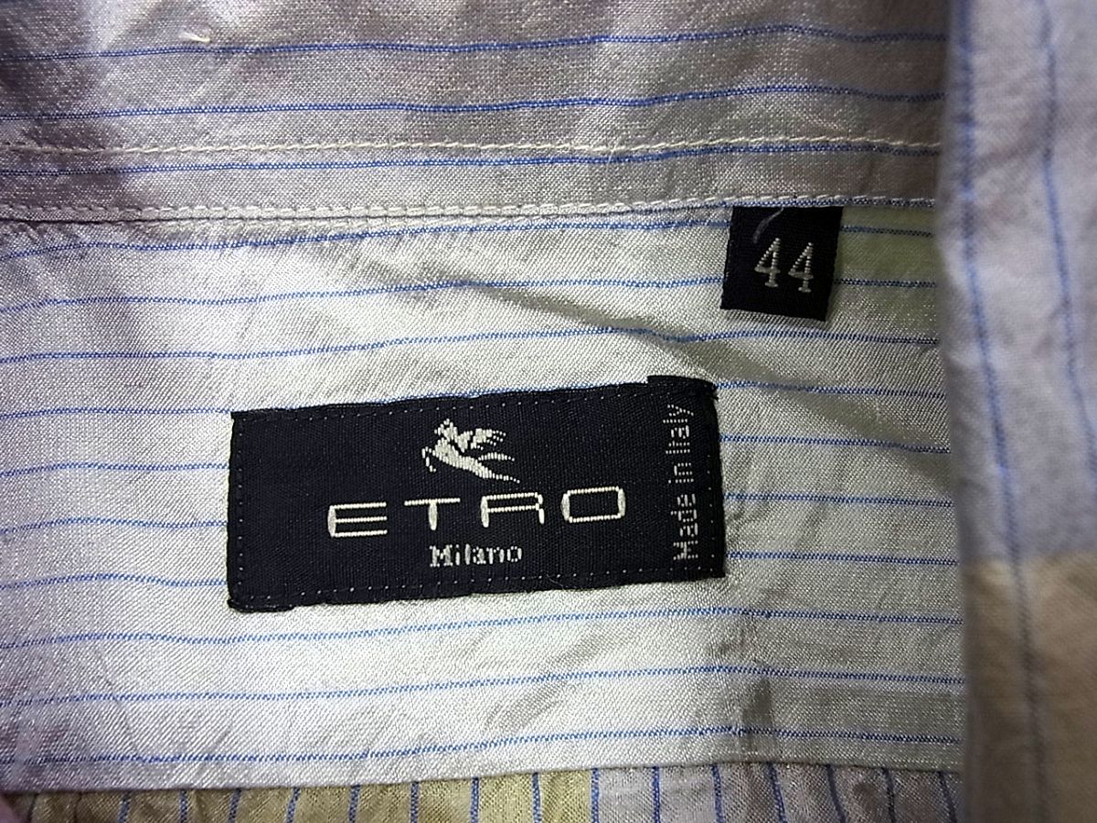 ■ETRO エトロ シルク100％ ブラウス ボタンダウンシャツ マルチカラー 絹 イタリア製 レディース □ETRO エトロ シルク100％ ブラウス ボタンダウンシャツ マルチ