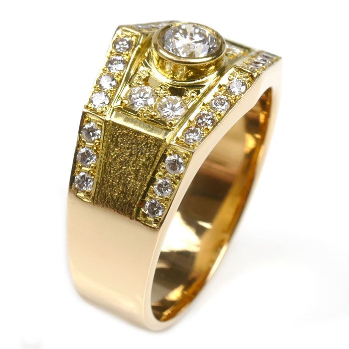 K18YG イエローゴールド リング 指輪 ダイヤモンド0.305ct 0.45ct 17号 10.3g メンズ WWW_SIROKUMA-CORPORATION_COM