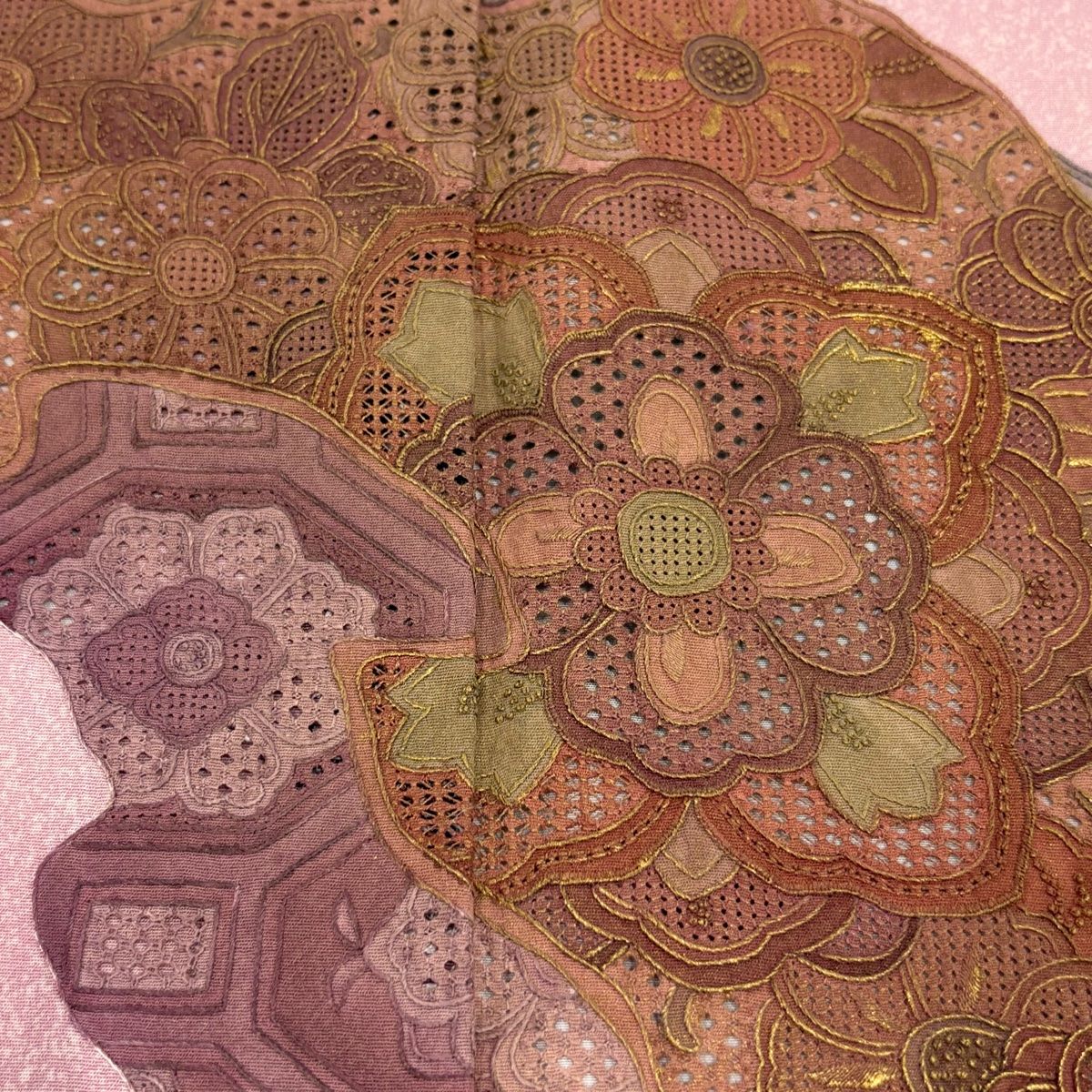 付下げ 身丈152.5cm 裄丈60cm S 袷 華文 蜀江文 刺繍 金糸