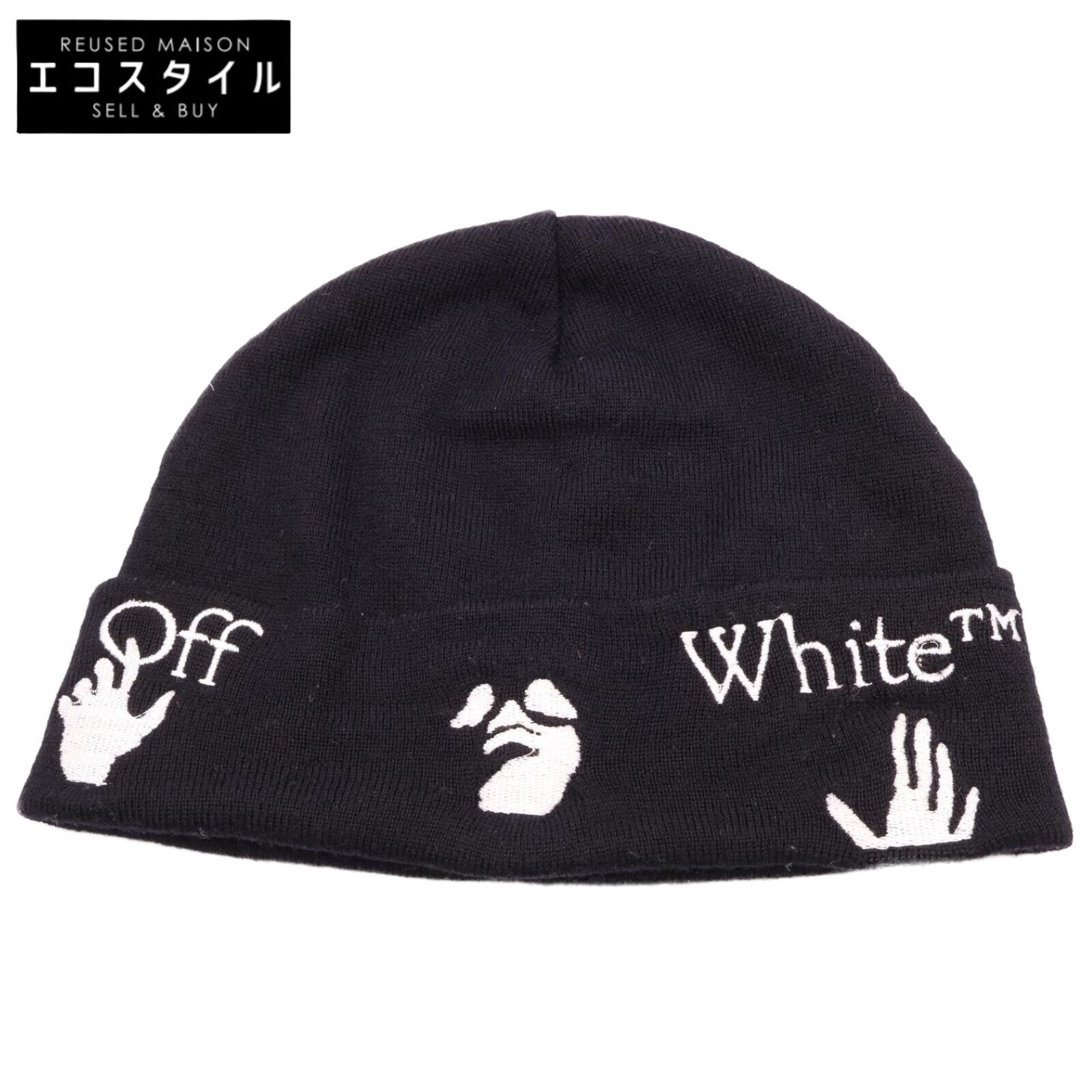 OFF-WHITE オフホワイト OMLC012S22KNI002 ロゴ刺繍 ビーニー / ニット帽 O/S