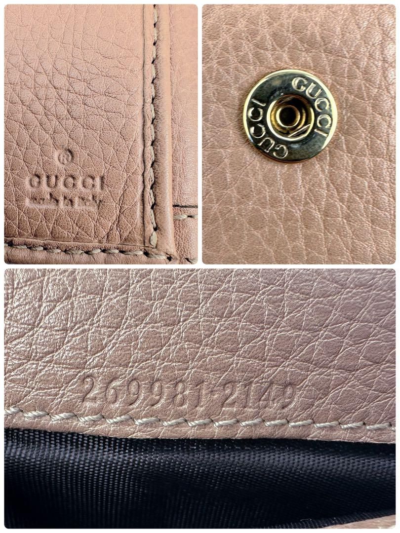 グッチ GUCCI 二つ折り長財布 バンブータッセル 三つ編みリボン レザー 