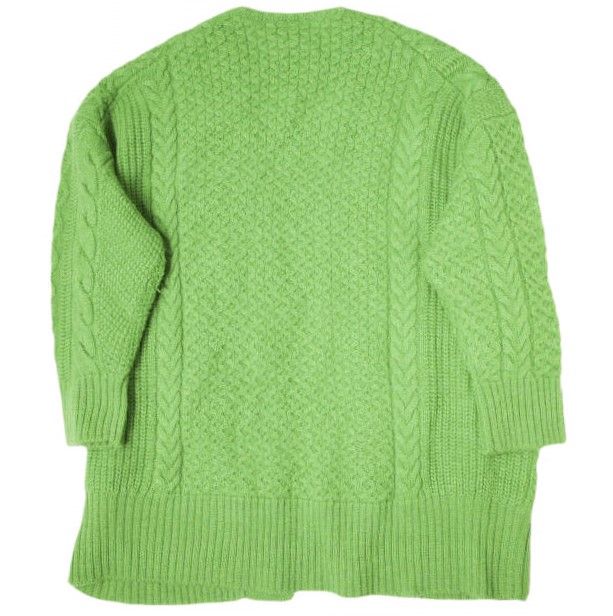 BATONER x BEAMS バトナー ビームス 19AW 別注 日本製 WOOL ALPAKA CABLE CARDIGAN ウールアルパカケーブルカーディガン BN-19FL-042 2 GREEN ニット トップス【中古】【BATONER × BEAMS】 BATONER x BEAMS バトナー ビームス 19AW 別注 日本製 WOOL ALPAKA