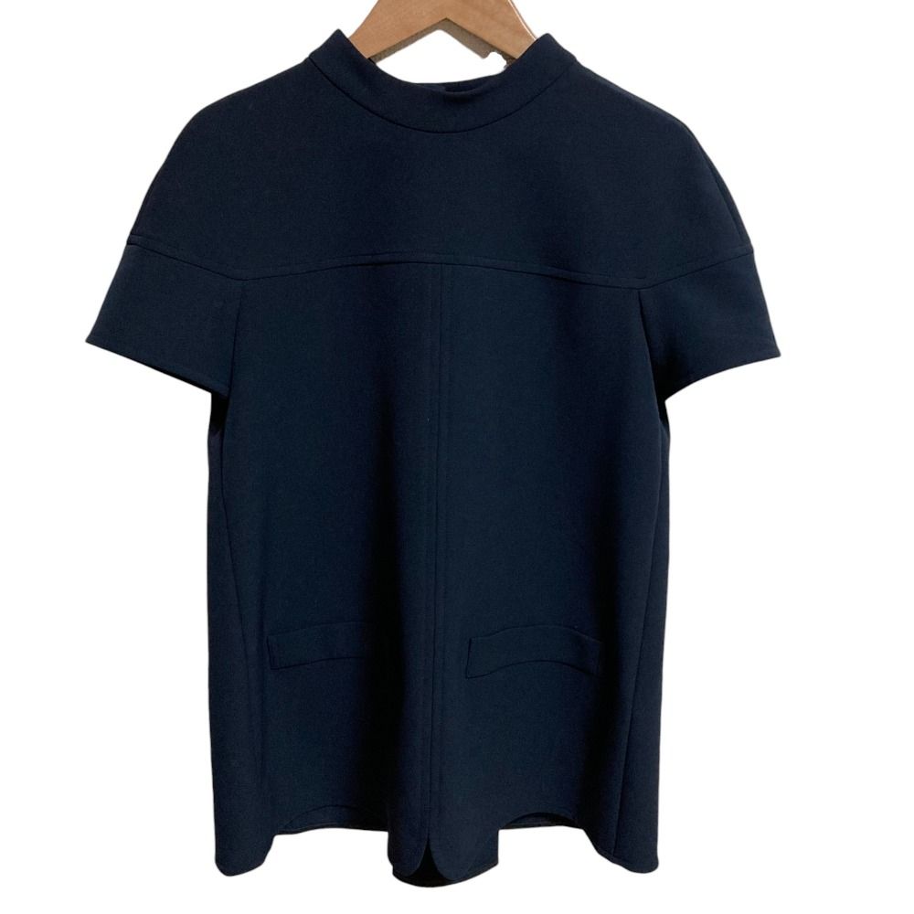 美品 FOXEY NEW YORK フォクシーニューヨーク バックボックスプリーツ カットソー 34603 サイズ40 ネイビー レディース 古着 中古 美品 FOXEY NEW YORK フォクシーニューヨーク バックボックス