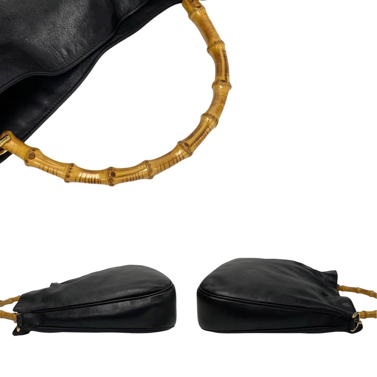 GUCCI オールドグッチ 2way ハンドバッグ パテントレザー バンブー GUCCI オールドグッチ 2way ハンドバッグ パテントレザー