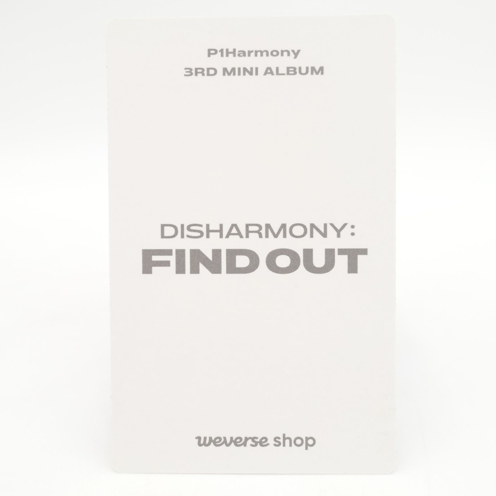 P1Harmony ギホ DISHARMONY:FIND OUT Weverse shop トレカ フォト