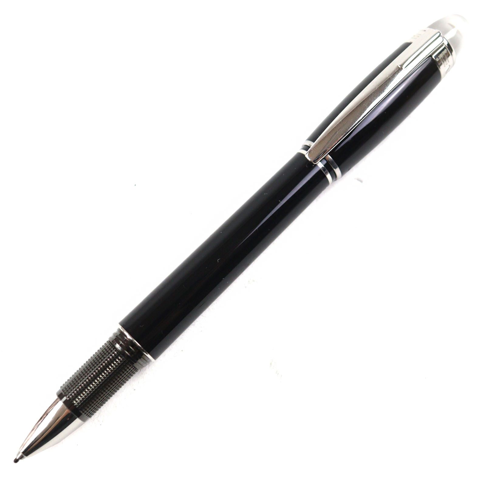 良品○MONTBLANC モンブラン スターウォーカー メタル ロゴ刻印 ホワイトスター キャップ式 ファインライナー ブラック シルバー ドイツ製 筆記確認済み 良品○MONTBLANC モンブラン スターウォーカー メタル ロゴ刻印