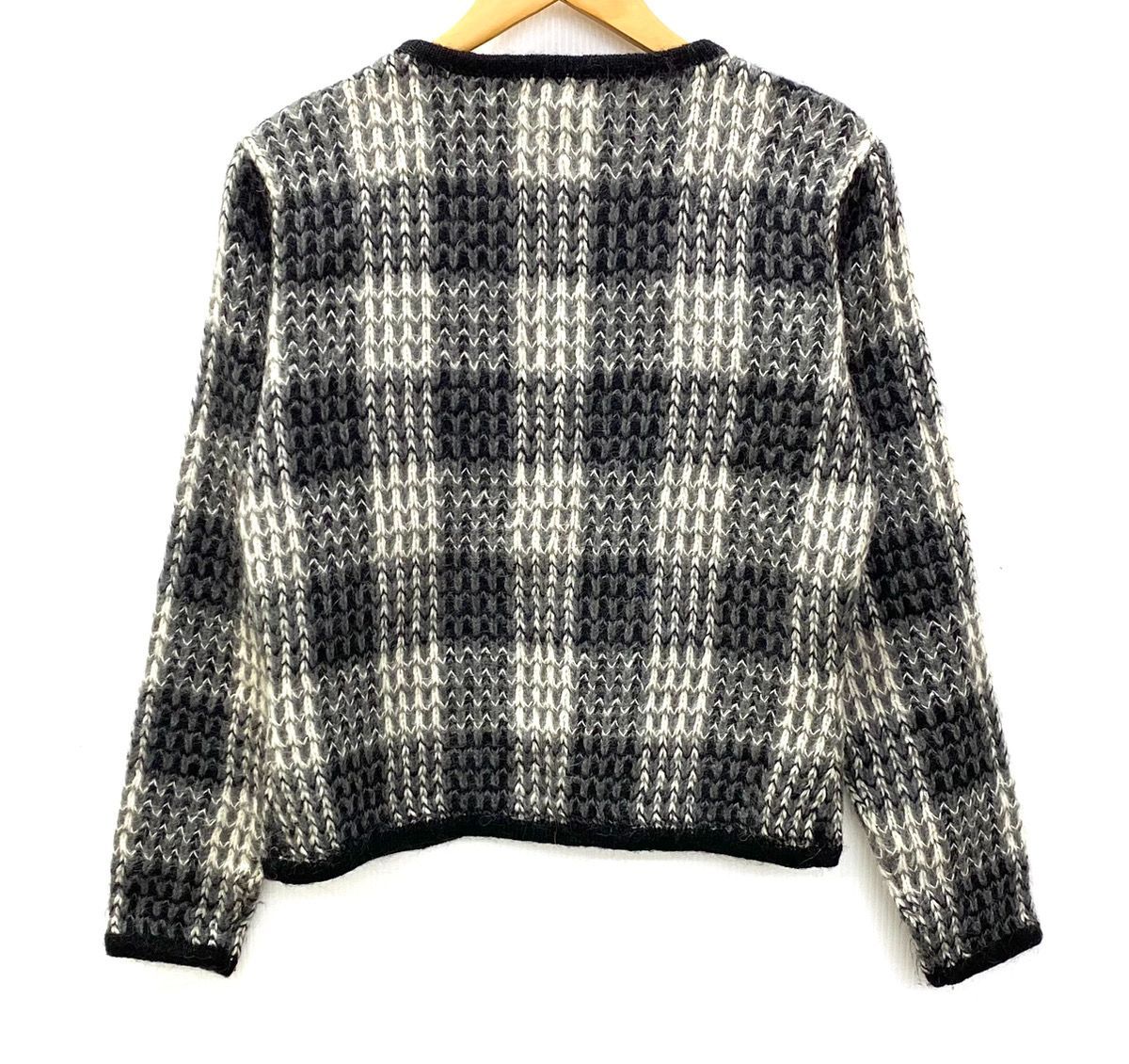 VINTAGE - dressbarn チェック柄 アクリル　モヘアニット　カーディガン　S dressbarn カーディガン モヘア50％ アクリル50％ チェック柄 S