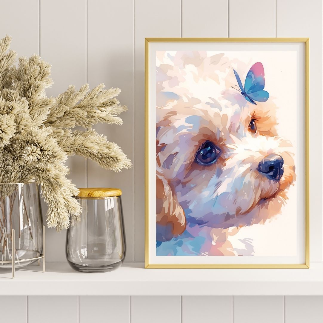 注文 【蝶犬戯舞 - チワックス犬の子犬 No.5】ジークレー版画＊名入れ