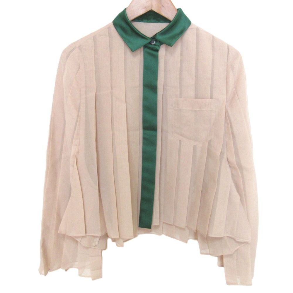 sacai サカイ　プリーツ　ブラウス sacai 良品 サカイ 長袖 シアー プリーツ シャツ ブラウス 1