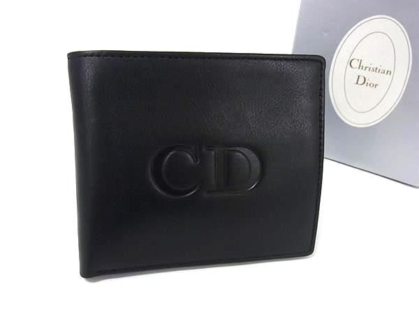 Christian Dior 二つ折り財布 ブラック︎ Christian Dior - 【美品】クリスチャンディオール 二つ折り財布