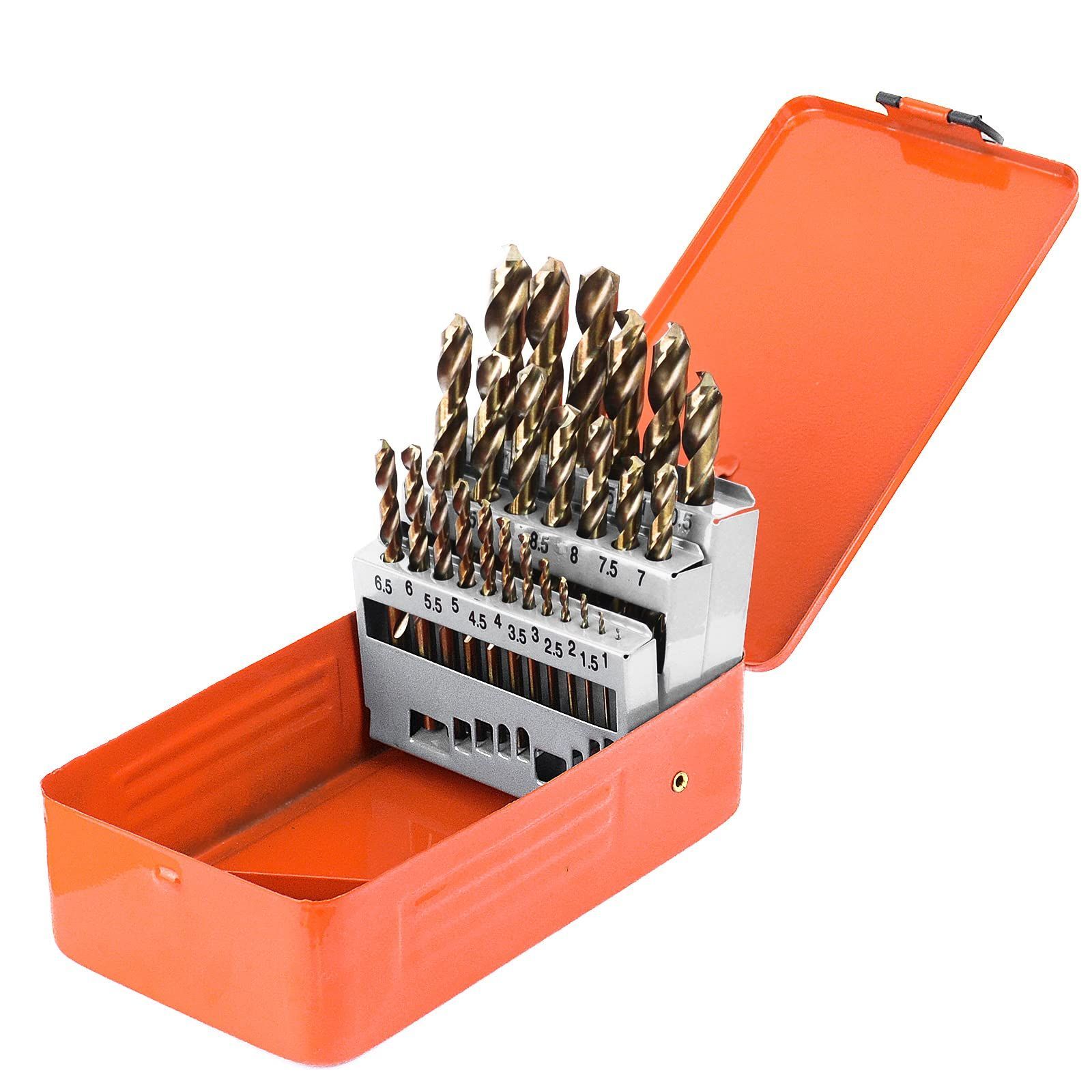 25本組 鉄工用ドリルセット丸軸 チタンコーティング ドリルセット 鉄 ステンレス アルミ 25本組