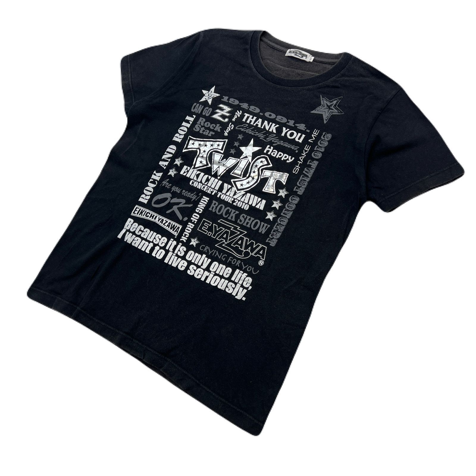 矢沢永吉 Tシャツ メンズ M ブラック 【 コンサートツアー 2010 TWIST 矢沢永吉 Tシャツ メンズ M ブラック 【 コンサートツアー 2010 TWIST