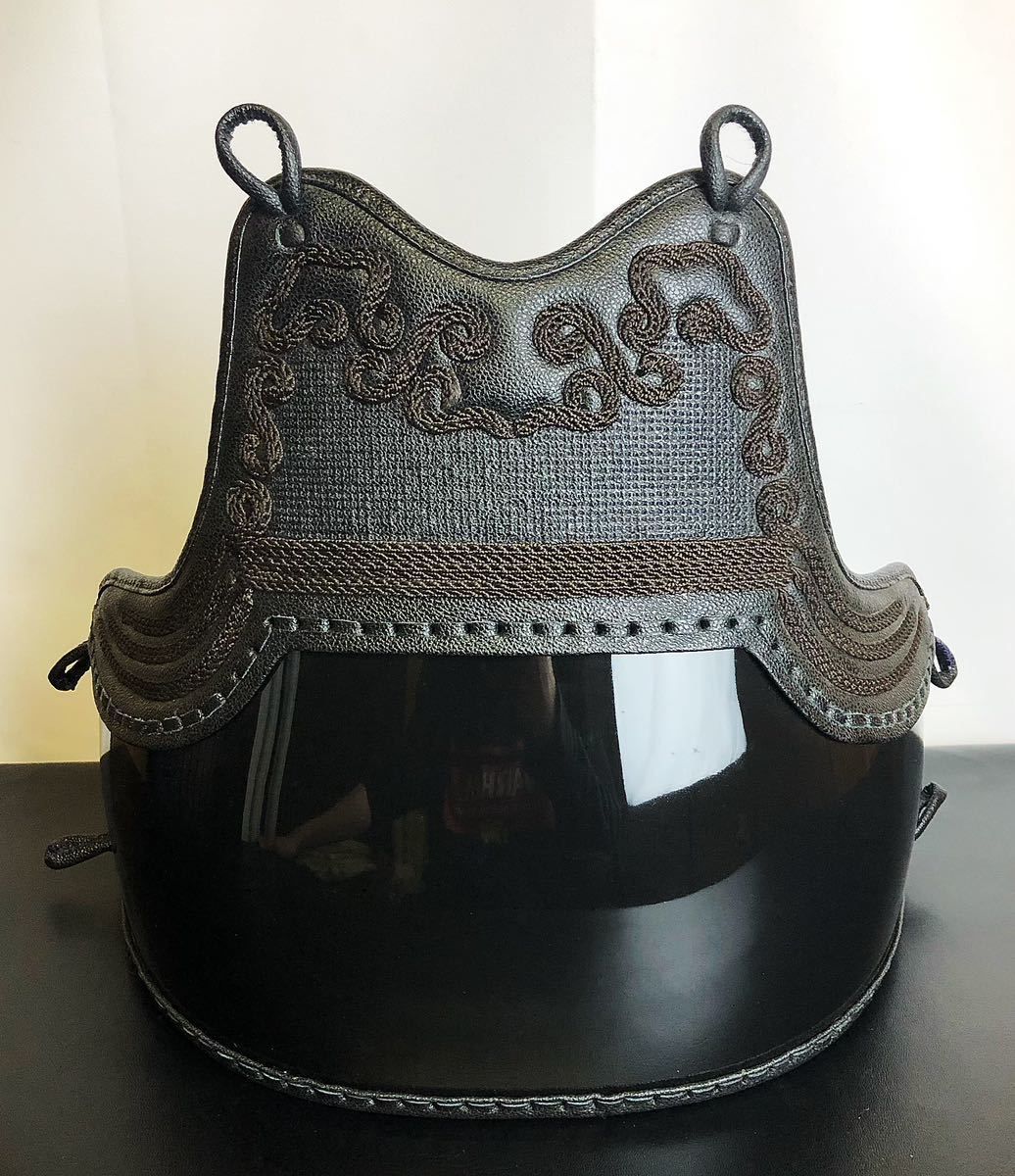 1.2分手刺垂 七段飾 紺鹿革三つ雲 一般大人サイズ 剣道 当店最高級手刺