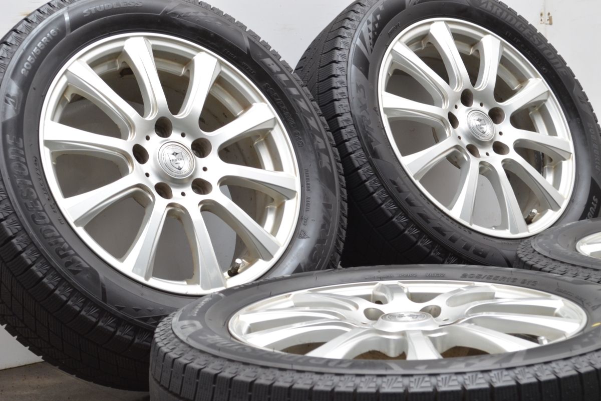 製 バリ溝 Weds ジョーカー 16in 6.5J 47 PCD114.3 ブリヂストン ブリザック VRX3 205 55R16 ノア ヴォクシー ステップワゴン