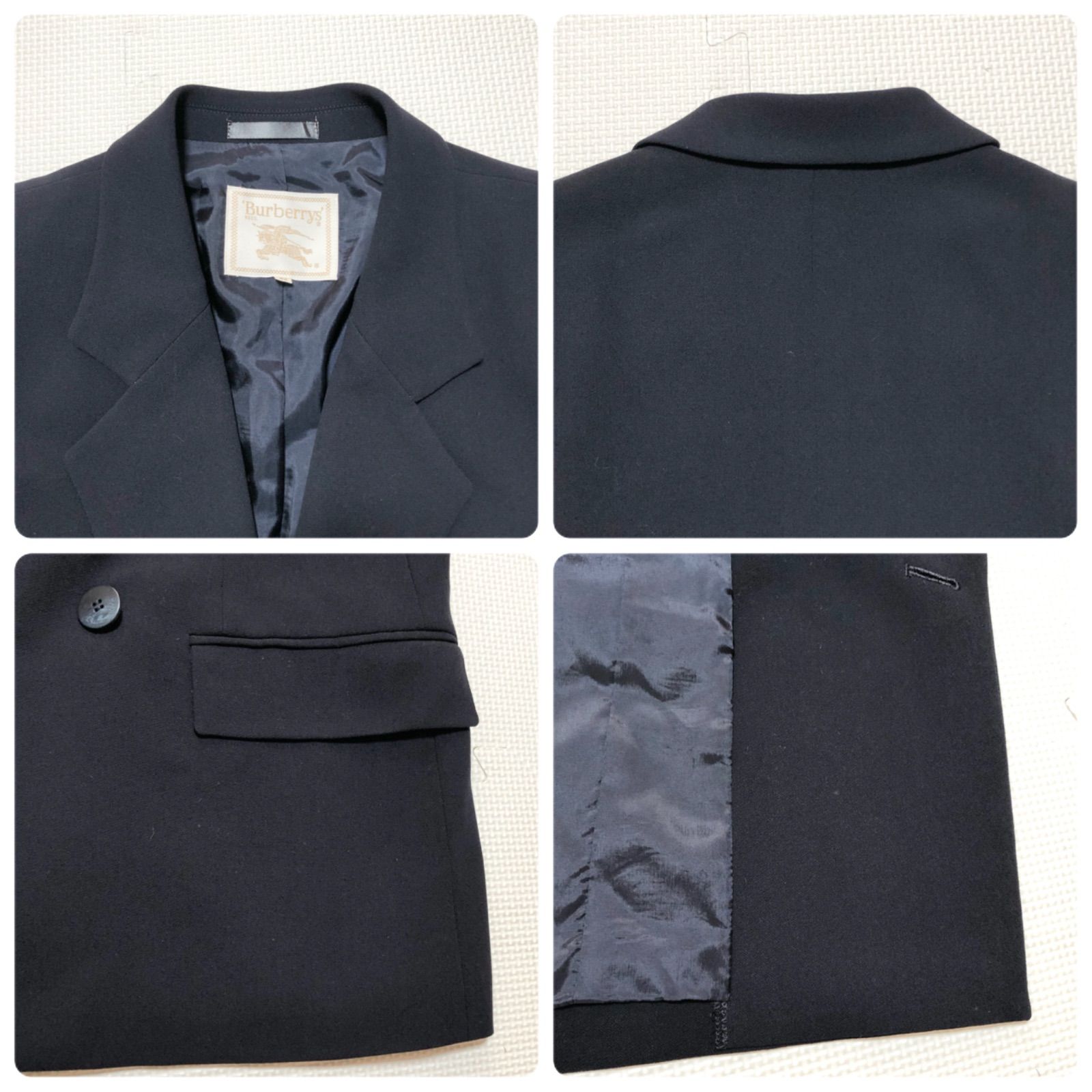 Burberry ネイビー ダブルブレストジャケット BURBERRY】ダブルブレザー ブレストジャケット
