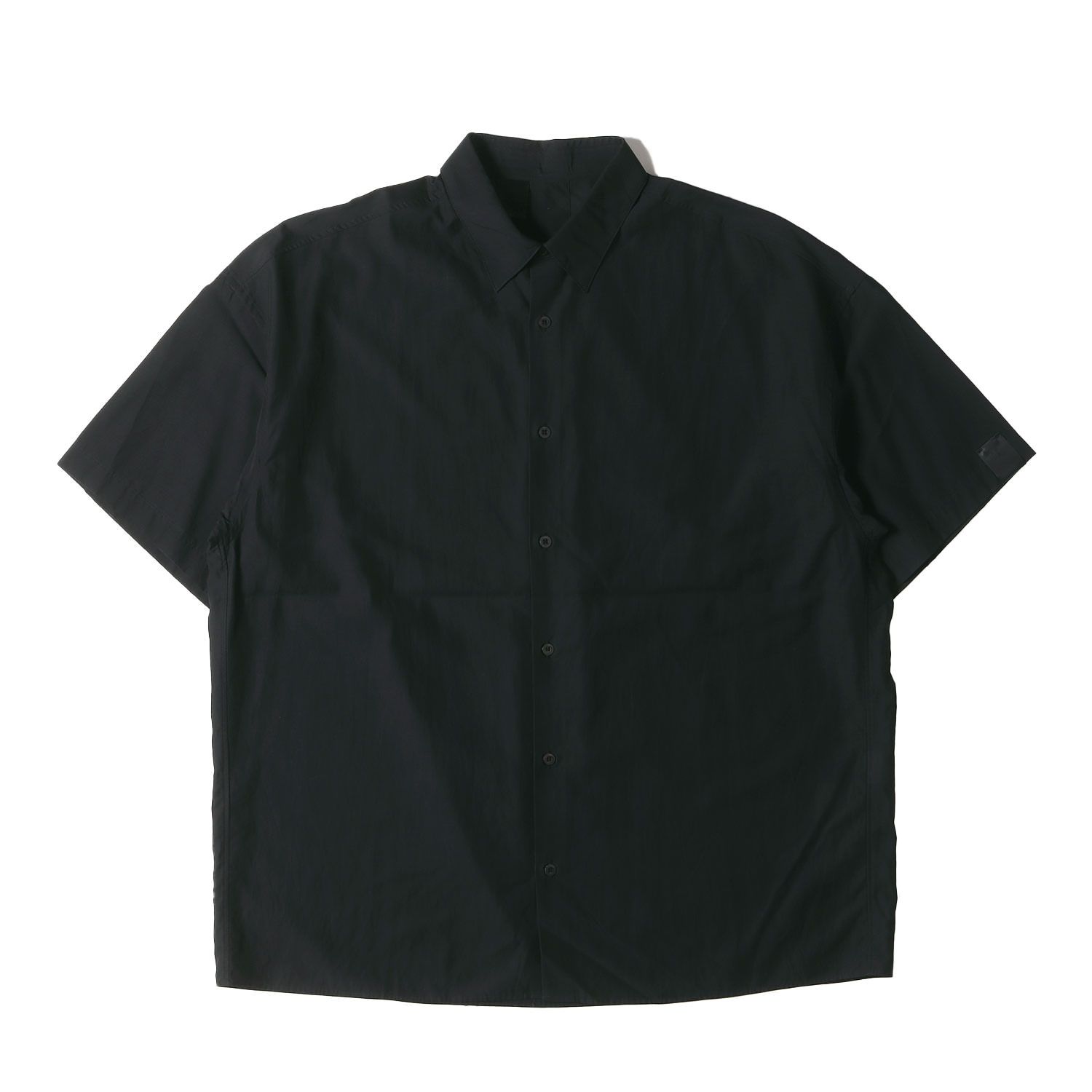 N.HOOLYWOOD エヌハリウッド シャツ サイズ:40 21SS キュプラ コットン 半袖シャツ HALF SHIRT  ビッグシルエット ドロップショルダー ブラック 黒 日本製 トップス カジュアルシャツ【メンズ】
