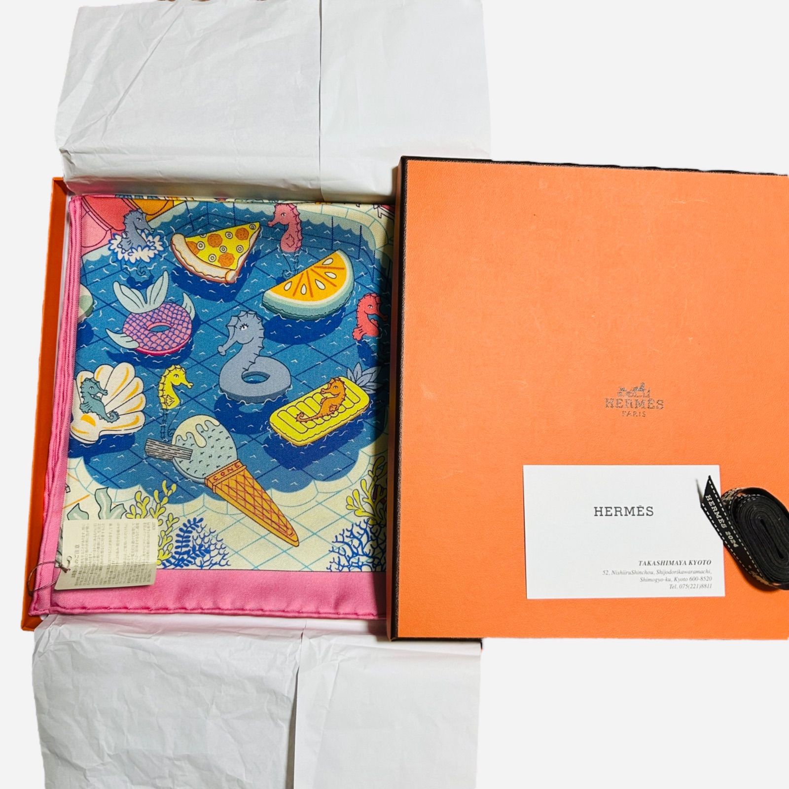 エルメスHERMES カレ90ダブルフェイス スプラッシュパーク 新品
