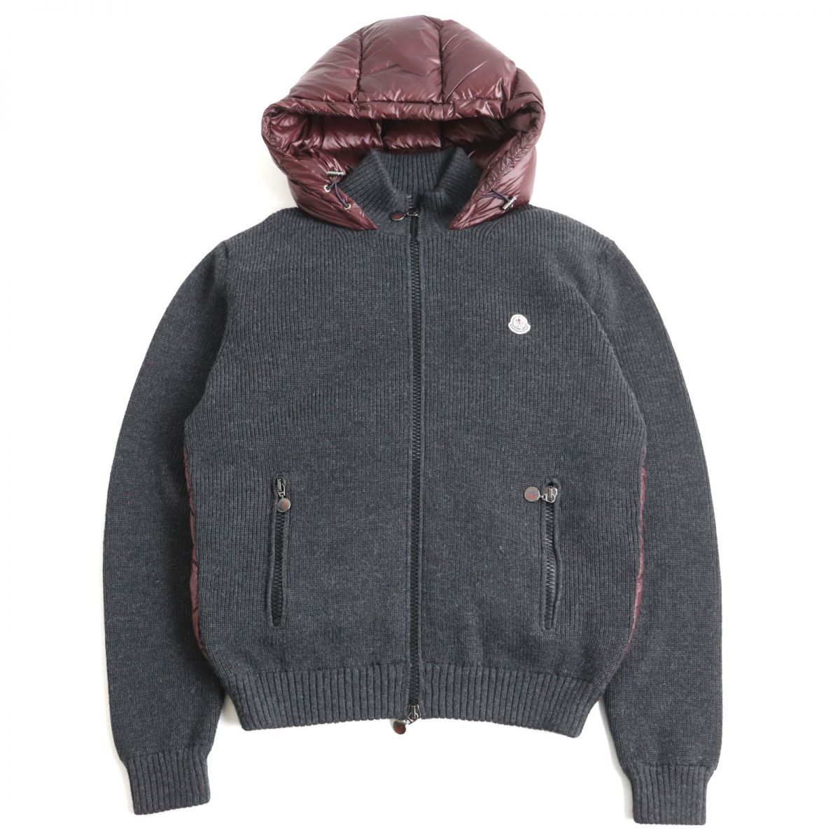 美品◇MONCLER モンクレール MAGLIONE ニット切り替え ロゴワッペン