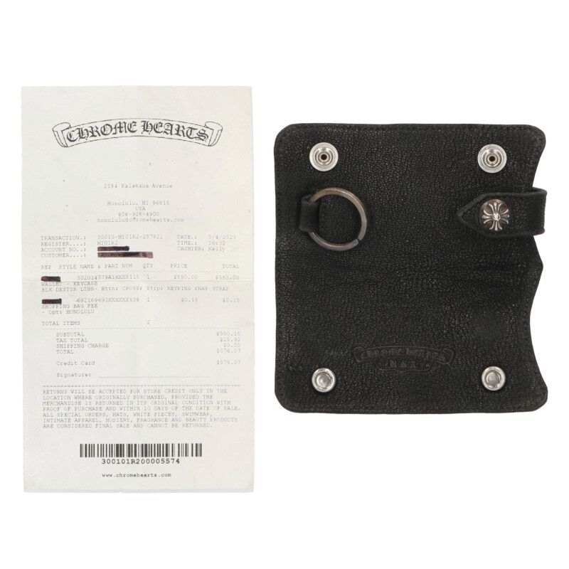 CHROME HEARTS (クロムハーツ) KEY CASE クロスボールボタン レザー