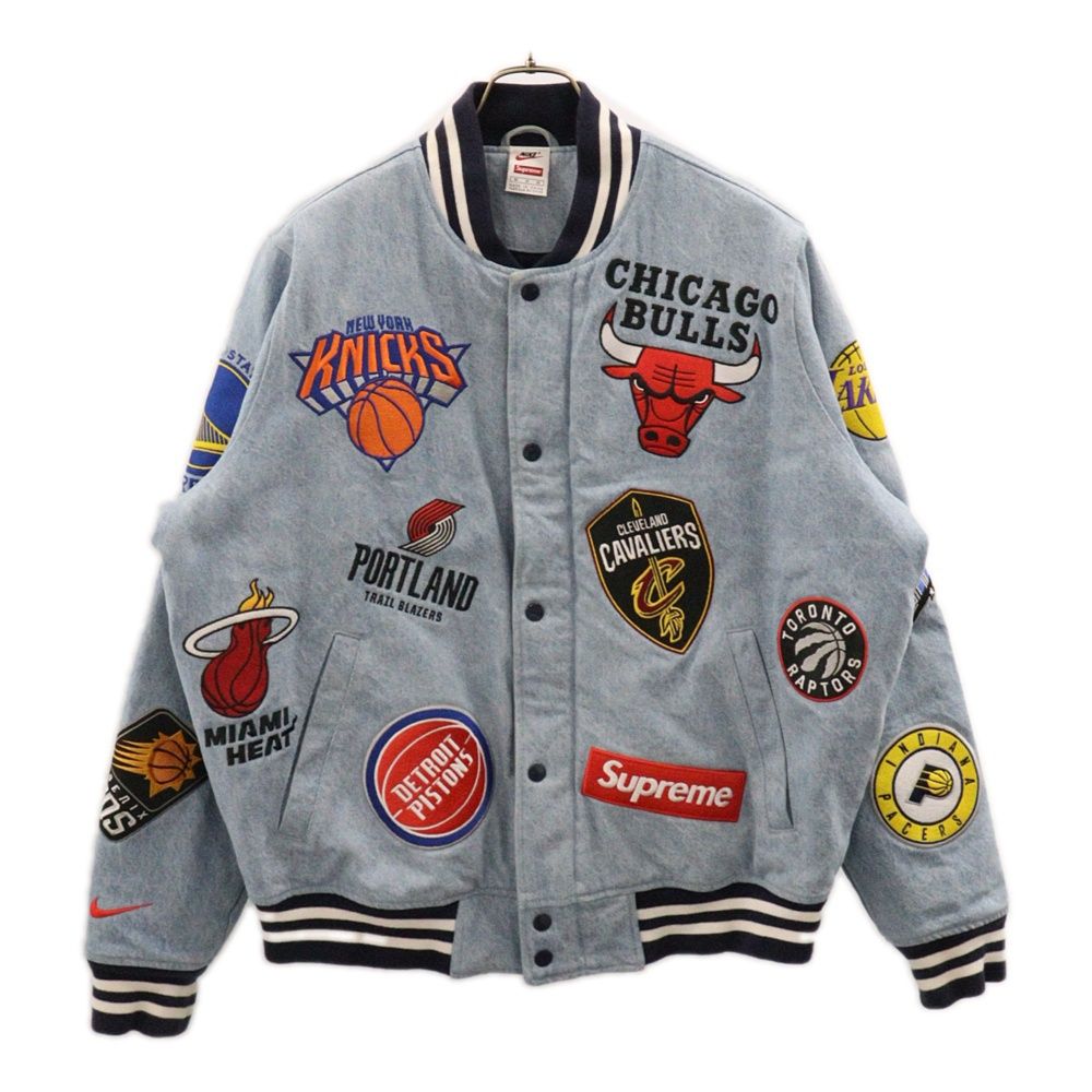 SUPREME (シュプリーム) 18SS×NIKE NBA Denim Warm-Up Jacket ナイキ デニム ウォームアップ ジャケット インディゴ AO3632-440