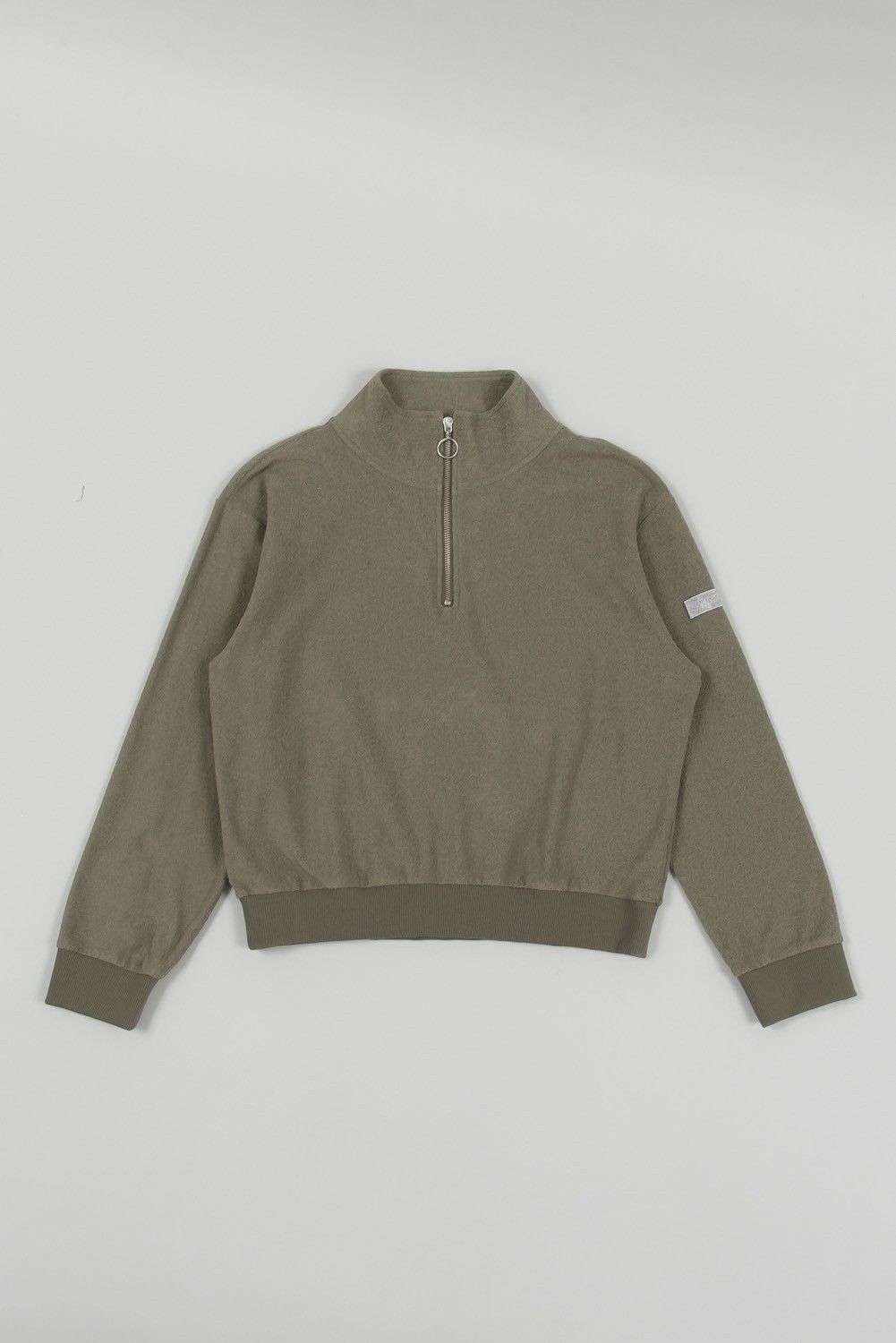 Ledies Pile Half Zip Pull over Khaki